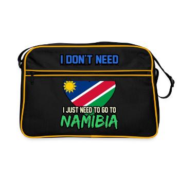Namibia - Retro Tasche - Schwarz/Gold - Vorne