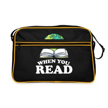 Lesen - Retro Tasche - Schwarz/Gold - Vorne