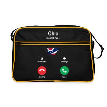 Visit to Ohio Gift - Retro Bag - black/gold - Front