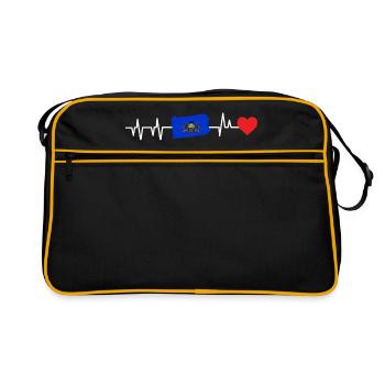Pennsylvania heartbeat gift - Retro Bag - black/gold - Front