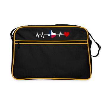 Cadeau de battement de cœur texas - Sac Retro - noir/or - Devant