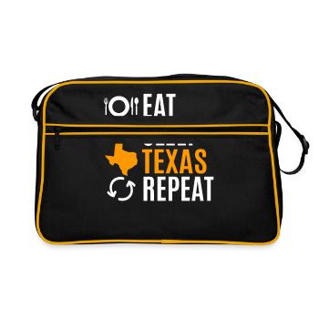 Eat Sleep Texas Repeat Cadeau - Sac Retro - noir/or - Devant