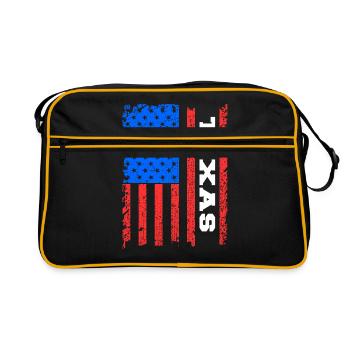 Texas Usa drapeaux cadeau - Sac Retro - noir/or - Devant