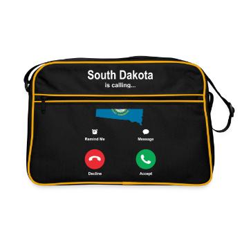 Visit to South Dakota Gift - Retro Bag - black/gold - Front