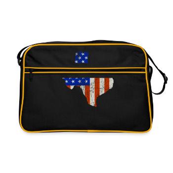 Texas Home Usa drapeau cadeau - Sac Retro - noir/or - Devant