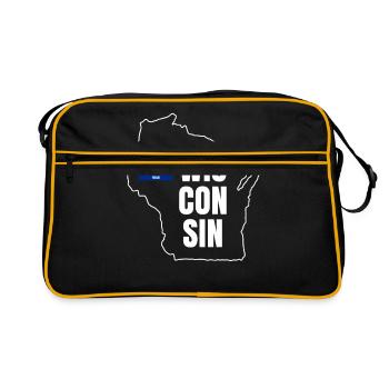Cadeau de voyage dans le Wisconsin - Sac Retro - noir/or - Devant