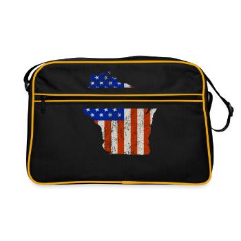 Wisconsin Home Usa drapeau cadeau - Sac Retro - noir/or - Devant