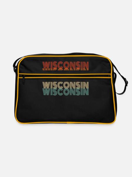 Wisconsin bewohner geschenk - Retro Tasche - Schwarz/Gold - Vorne
