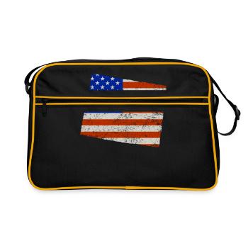 Wyoming Home Usa Flag Cadeau - Sac Retro - noir/or - Devant
