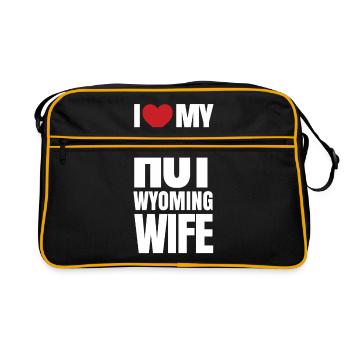 Cadeau de femme wyoming - Sac Retro - noir/or - Devant