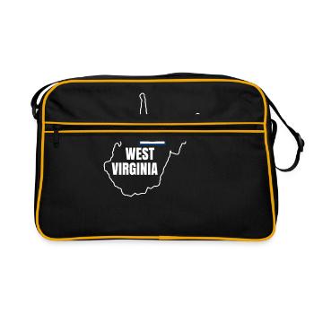 West Virginia Pride Geschenk - Retro Tasche - Schwarz/Gold - Vorne