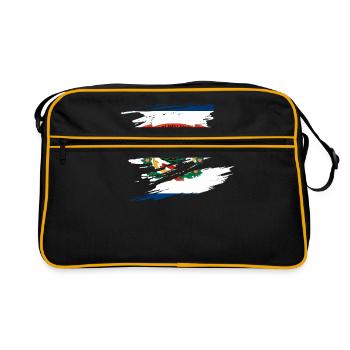 Gift for West Virginia Residents - Retro Bag - black/gold - Front