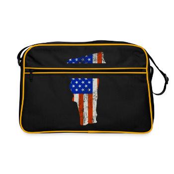 Cadeau drapeau de la maison du Vermont - Sac Retro - noir/or - Devant