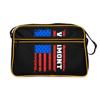 Cadeau drapeau Vermont Usa - Sac Retro - noir/or - Devant