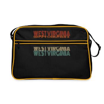 West Virginia Travels Geschenk - Retro Tasche - Schwarz/Gold - Vorne