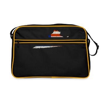Virginia Home Usa flaggen geschenk - Retro Tasche - Schwarz/Gold - Vorne