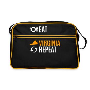 Essen Sie Schlaf-virginia-wiederholungs-geschenk - Retro Tasche - Schwarz/Gold - Vorne