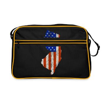 New-jersey Home Usa drapeau cadeau - Sac Retro - noir/or - Devant