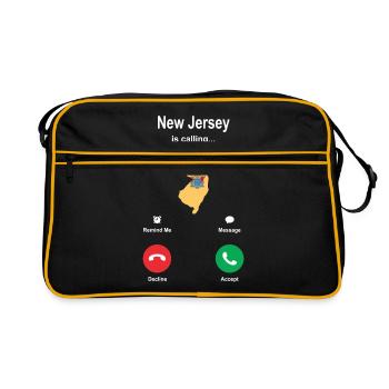 Visit to New Jersey Gift - Retro Bag - black/gold - Front