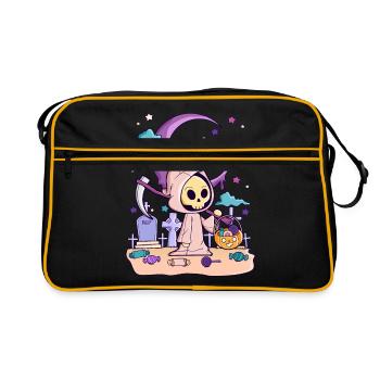 Creepy Kawaii Halloween Gruseliges Geschenk Goth - Retro Tasche - Schwarz/Gold - Vorne