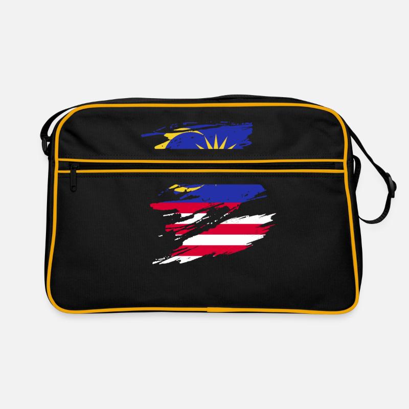Malaysia - Retro Tasche - Schwarz/Gold