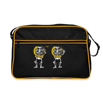Sousaphone Player Skeleton Music Big Band Sousaphone - Sac Retro - noir/or - Devant
