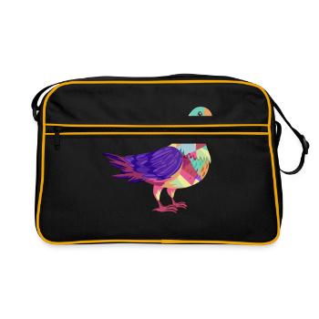 Colombophiles cadeaux hommes pigeon voyageur pigeon - Sac Retro - noir/or - Devant