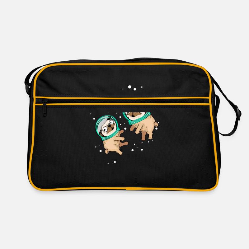 Mops Hund Astronaut Weltall Geschenk Kinder Mops Retro Tasche