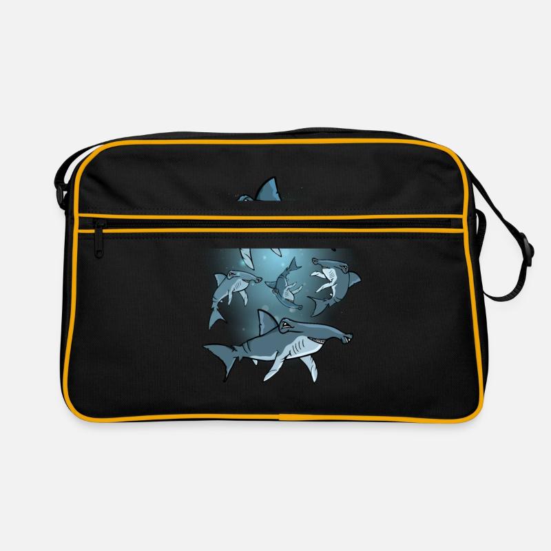 Requin-marteau Cadeau Enfant Requin sous-marin Requin-marteau - Sac Retro - noir/or