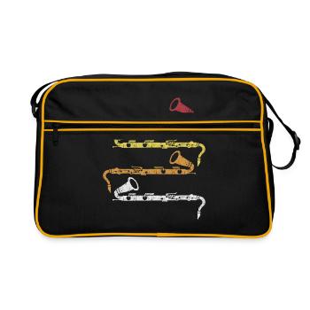 Clarinette Orchestre de basse Clarinette Musique cadeau Clarinette - Sac Retro - noir/or - Devant