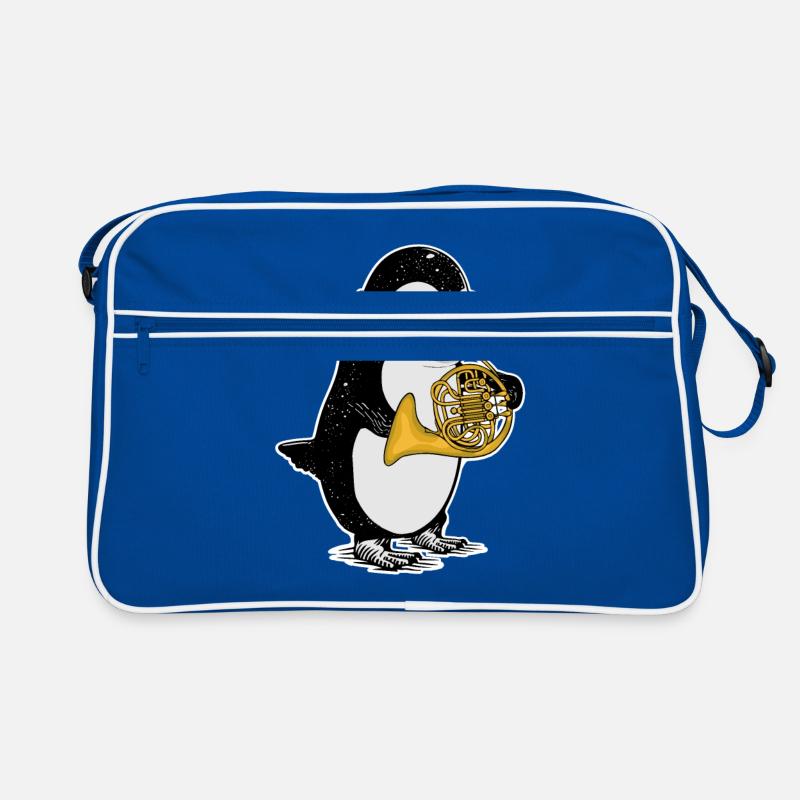 Pinguin Geschenk Musik Orchester Kinder Waldhorn Retro Tasche