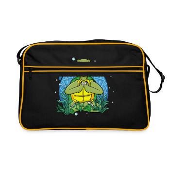 Tortue de Mer Yoga Méditer Femmes Tortue - Sac Retro - noir/or - Devant