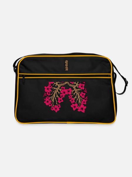 Jardin Fleuriste Cadeau Femmes Plantes Fleurs - Sac Retro - noir/or - Devant
