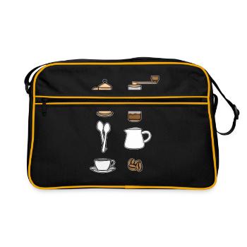 Kaffee Geschenk Männer Kaffee Trinken Barista - Retro Tasche - Schwarz/Gold - Vorne