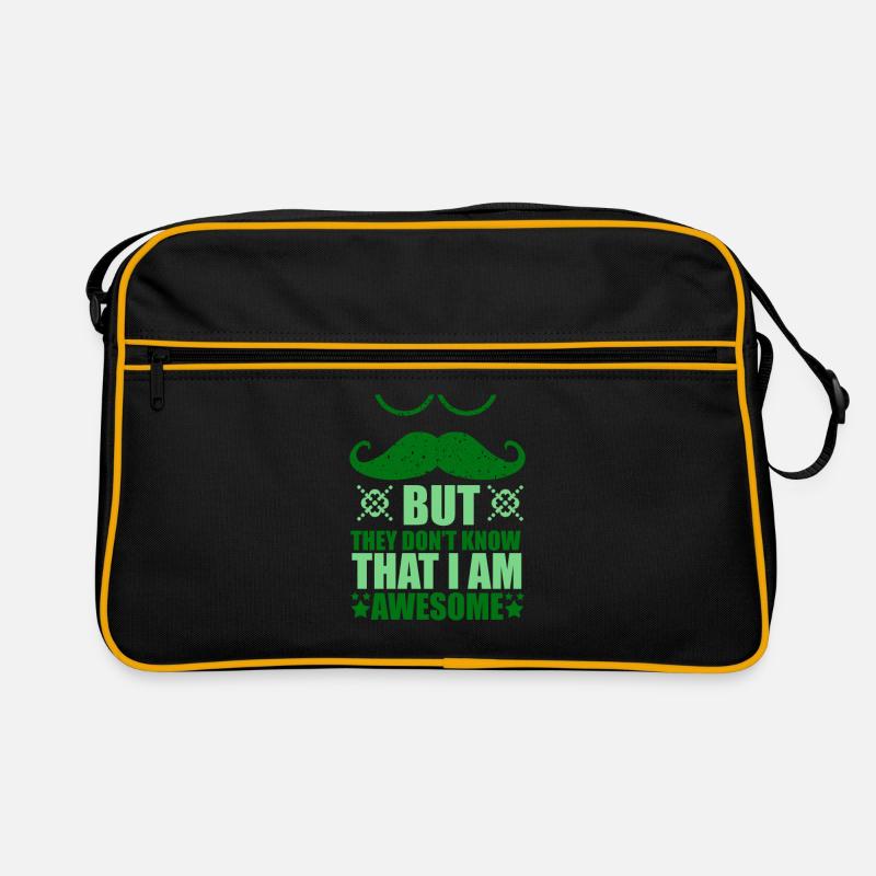 Moustache moustache moustache moustache - Sac Retro - noir/or