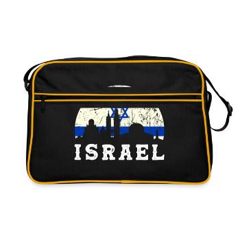 Israël Vernse drapeau Idée de cadeau - Sac Retro - noir/or - Devant