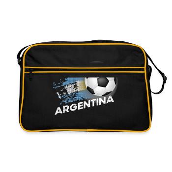 Argentinien Reise Geschenkidee - Retro Tasche - Schwarz/Gold - Vorne