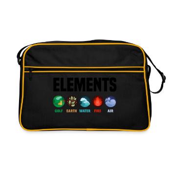 5 Vital Elements Golf Player Golfing Golfer Golf C - Retro Tasche - Schwarz/Gold - Vorne