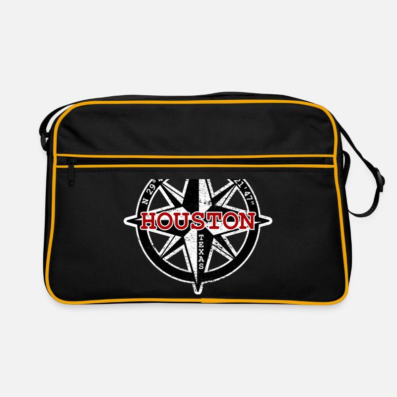 Compass Houston Texas TX USA GPS coordinates Retro Bag