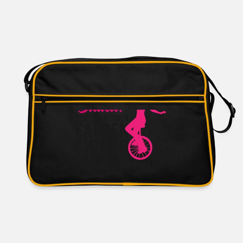 Einrad fahren Spruch Einradfahrerin - Retro Tasche - Schwarz/Gold