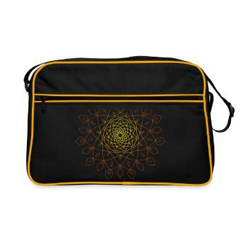 Mandala sun energetic energy symbol - Retro Bag - black/gold - Front