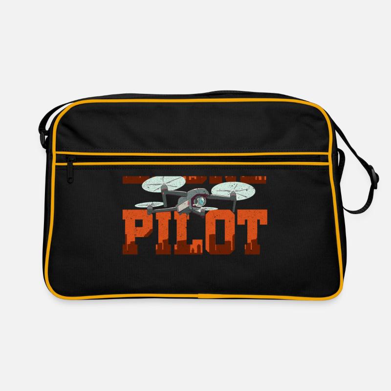 Pilot Graphic Drone Flying Quadcopter Pilot RC Dro Retro Bag