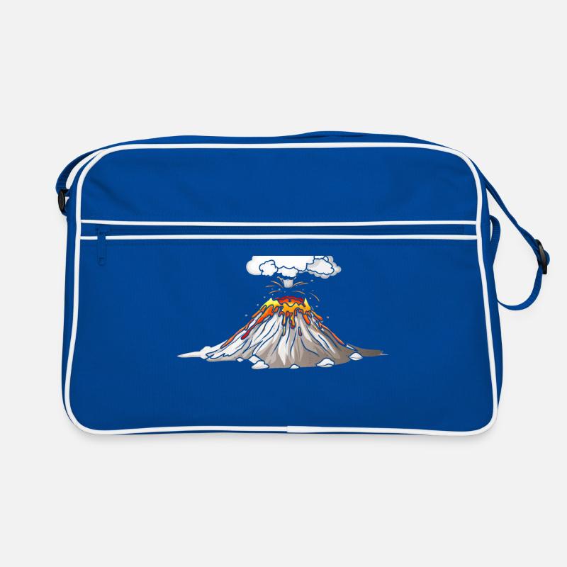 Vulkan Lava Eruption Motiv Geschenkidee Retro Tasche