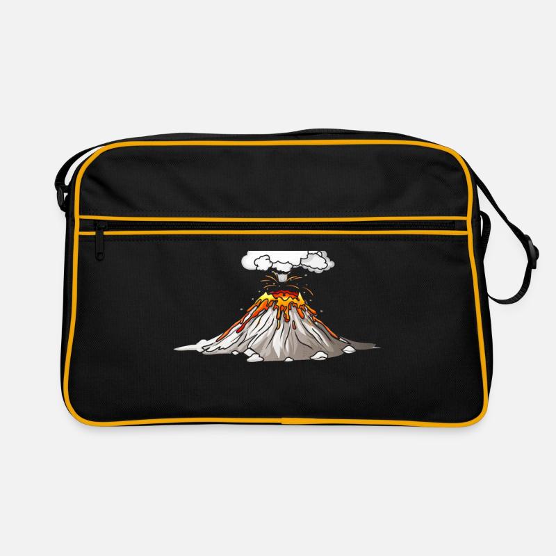 Vulkan Lava Eruption Motiv Geschenkidee Retro Tasche