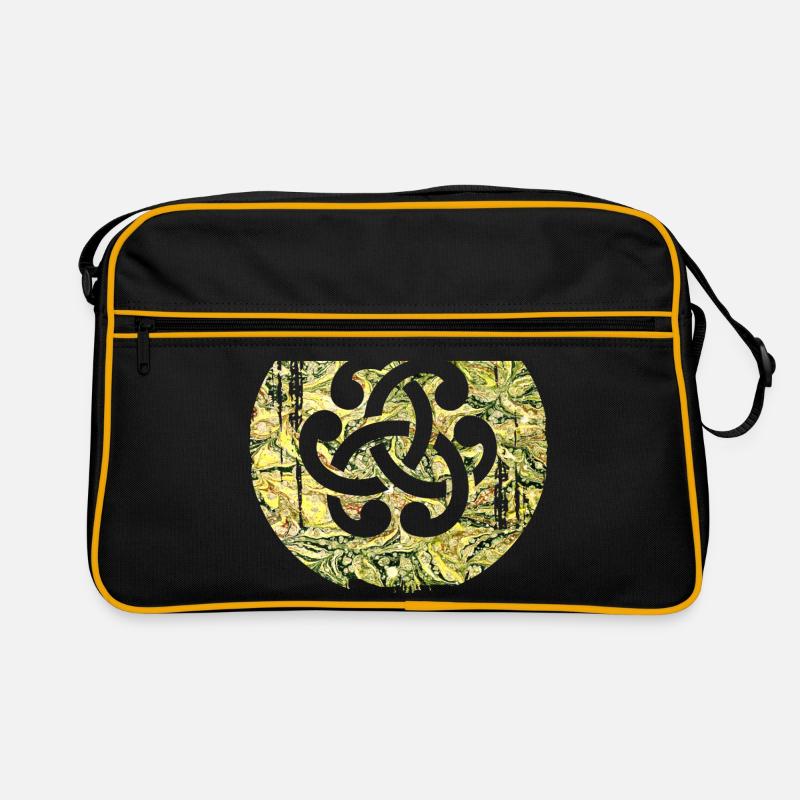 keltisches symbol 15 e 277 - Retro Tasche - Schwarz/Gold