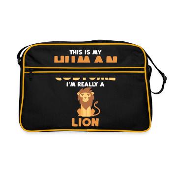 C'est mon costume humain, je suis vraiment un cadeau de lion - Sac Retro - noir/or - Devant