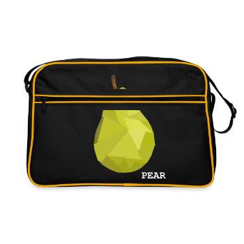 Pear - Triangle Pear for Fruit Lovers - Retro Bag - black/gold - Front