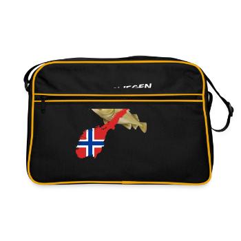 norway cod card cod hunter gift - Retro Bag - black/gold - Front