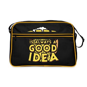 La bière est une bonne idée de boire une chope de bière - Sac Retro - noir/or - Devant