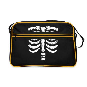 Bone Skeleton Halloween Costume - Retro Bag - black/gold - Front